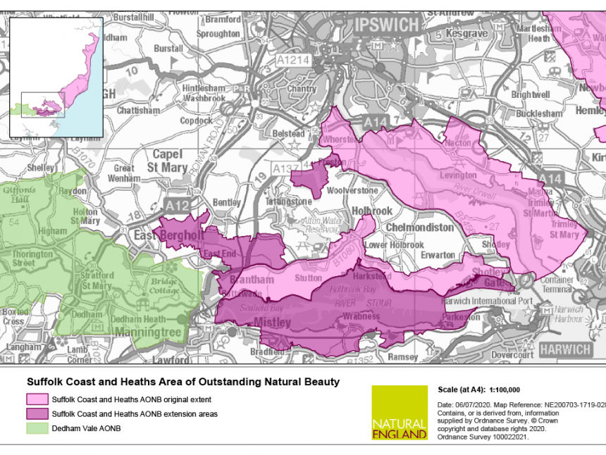 Boundary Map – Suffolk & Essex Coast & Heaths National Landscape