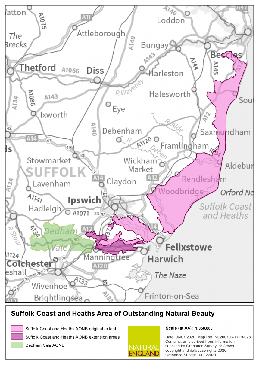 Boundary Map – Suffolk & Essex Coast & Heaths National Landscape