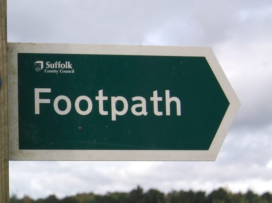 A close up of a Public Footpath Sign