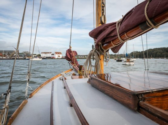 Sailing boat on the River Deben at Woodbridge