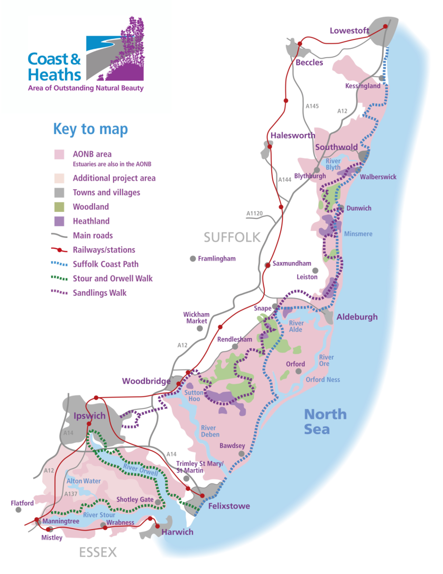 Map of the AONB
